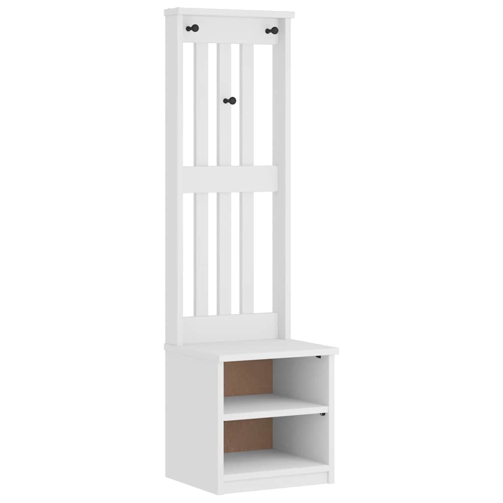 Kapstok SANDNES wit 45x40x159,5 cm massief grenenhout is nu te koop bij PeponiXL, paradijselijk wonen!
