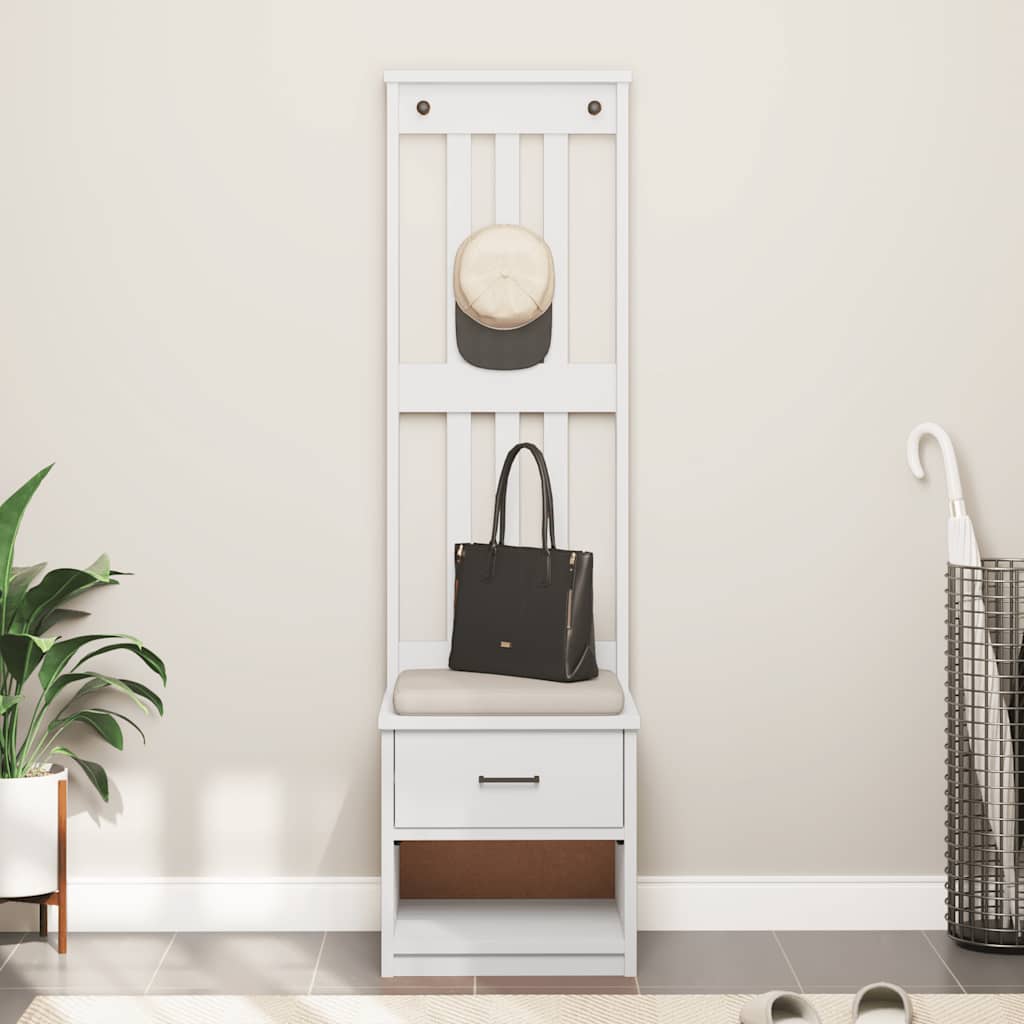 Kapstok SANDNES wit 45x40x159,5 cm massief grenenhout is nu te koop bij PeponiXL, paradijselijk wonen!