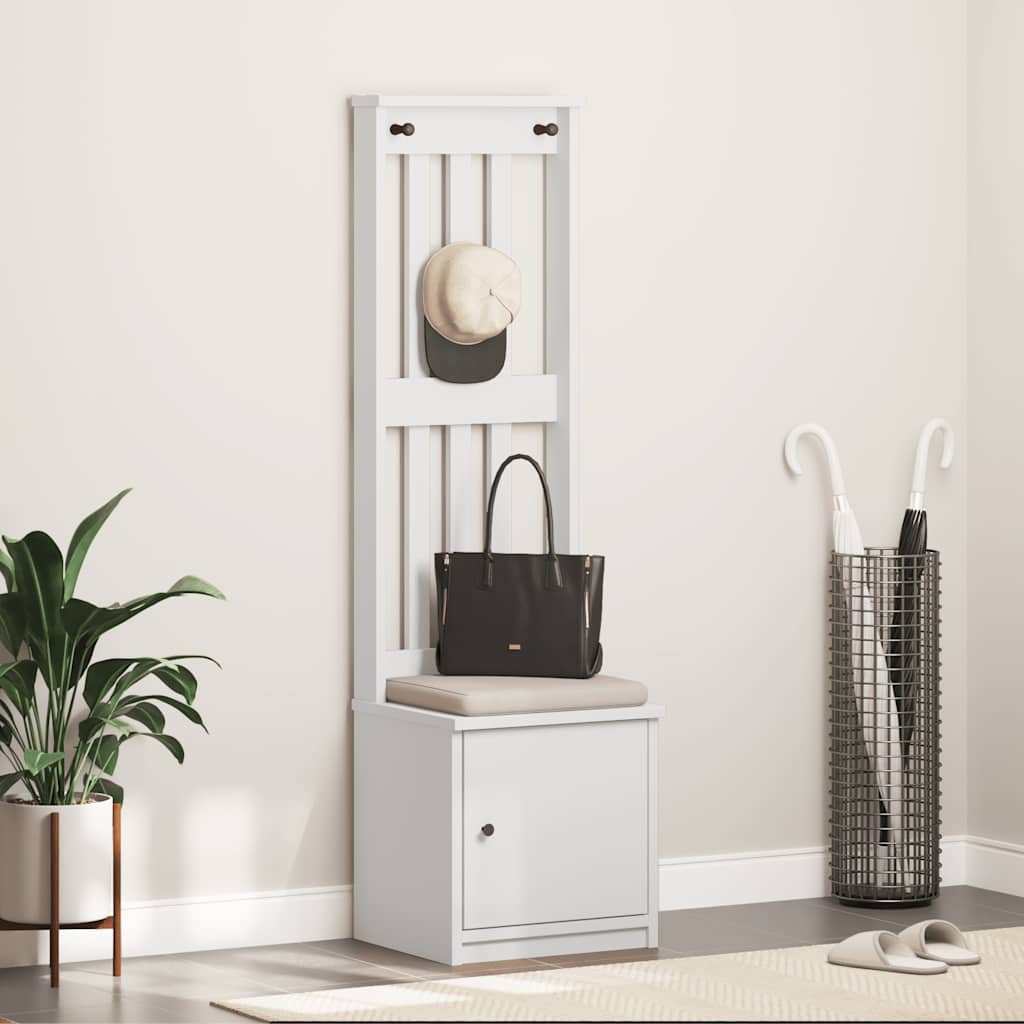 Kapstok SANDNES wit 45x40x159,5 cm massief grenenhout is nu te koop bij PeponiXL, paradijselijk wonen!