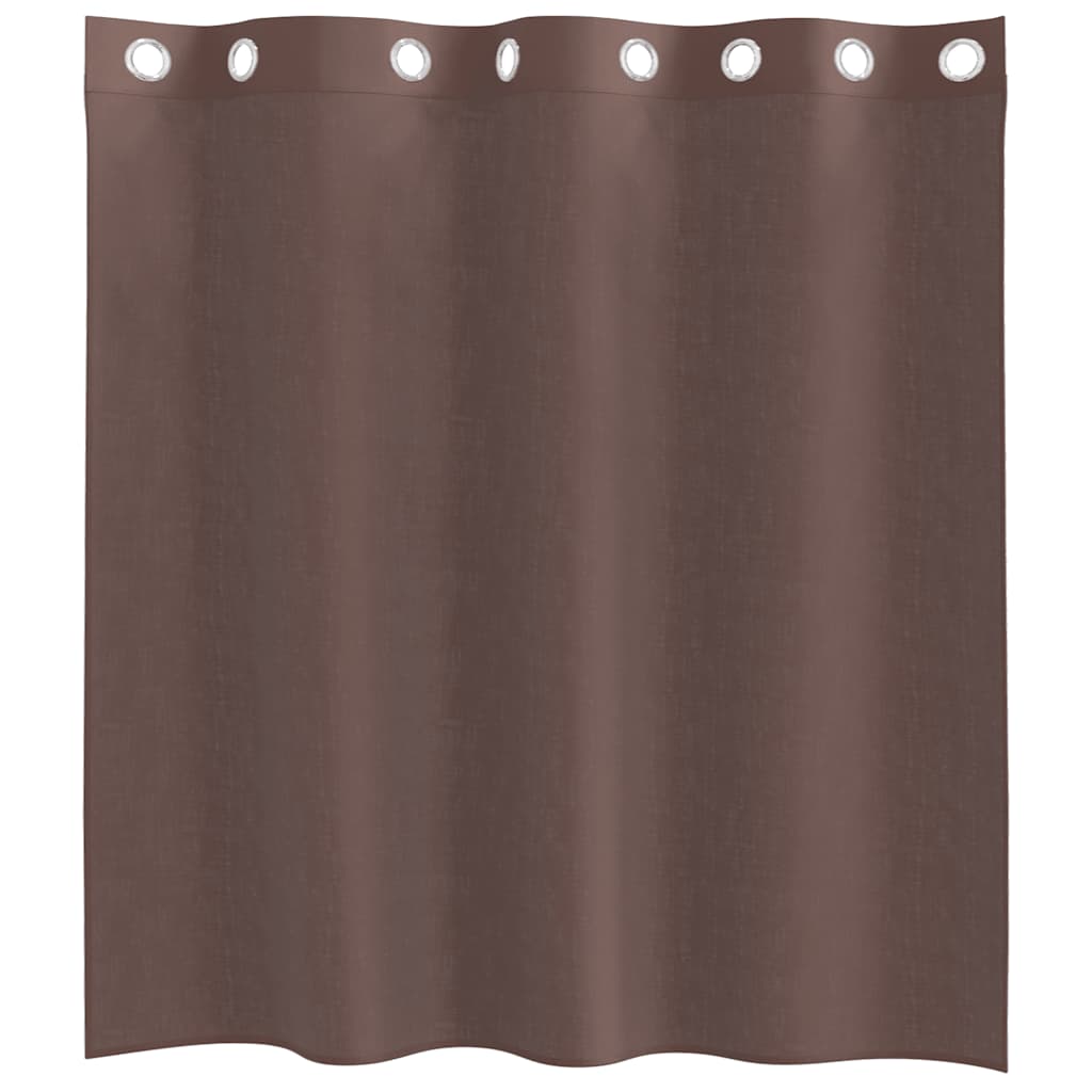 Gordijnen voile met doorvoertules 2 st 140x140 cm bruin is nu te koop bij PeponiXL, paradijselijk wonen!