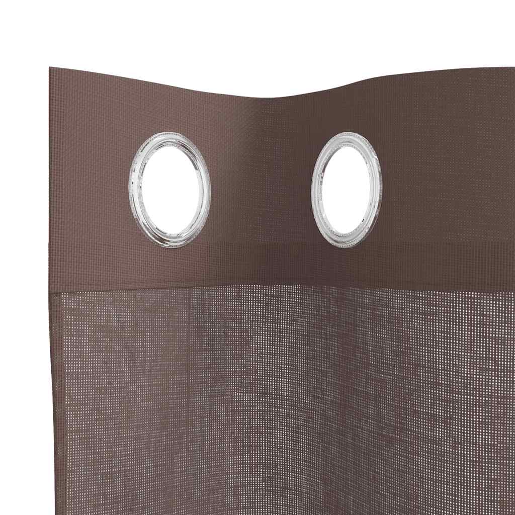 Gordijnen voile met doorvoertules 2 st 140x140 cm bruin is nu te koop bij PeponiXL, paradijselijk wonen!