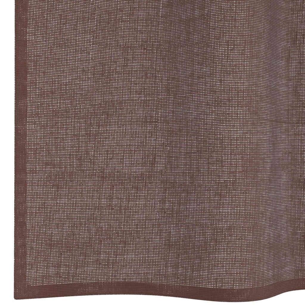 Gordijnen voile met doorvoertules 2 st 140x140 cm bruin is nu te koop bij PeponiXL, paradijselijk wonen!