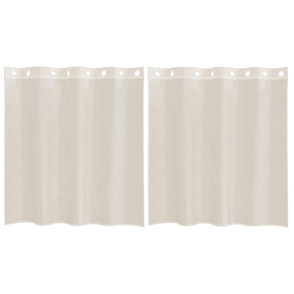 Gordijnen voile met doorvoertules 2 st 140x140 cm crèmekleurig is nu te koop bij PeponiXL, paradijselijk wonen!