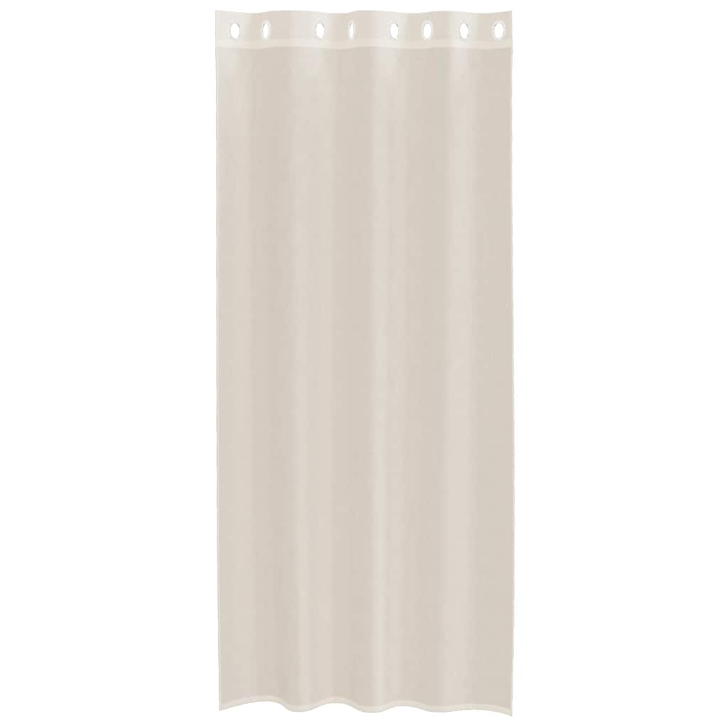 Gordijnen voile met doorvoertules 2 st 140x225 cm crèmekleurig is nu te koop bij PeponiXL, paradijselijk wonen!