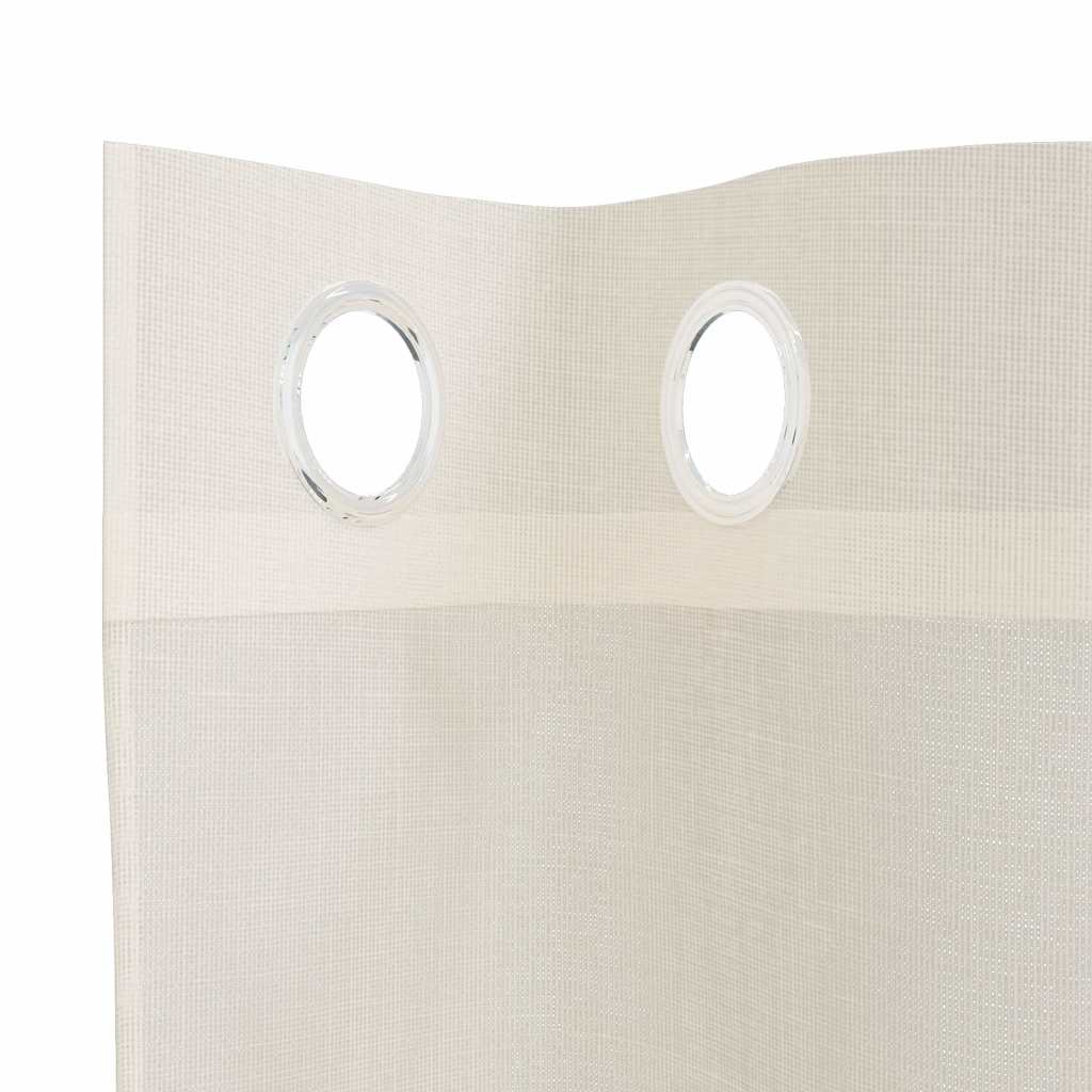 Gordijnen voile met doorvoertules 2 st 140x225 cm crèmekleurig is nu te koop bij PeponiXL, paradijselijk wonen!