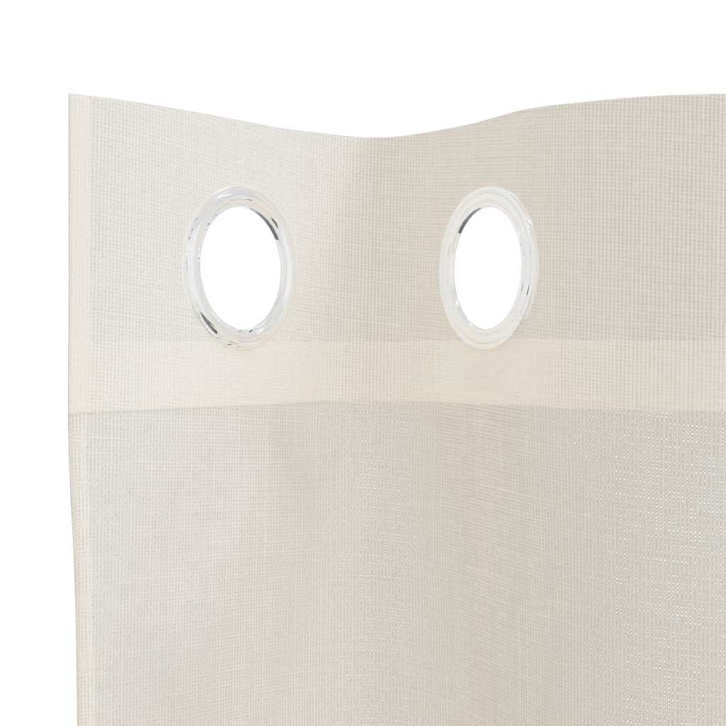 Gordijnen voile met doorvoertules 2 st 140x245 cm crèmekleurig is nu te koop bij PeponiXL, paradijselijk wonen!