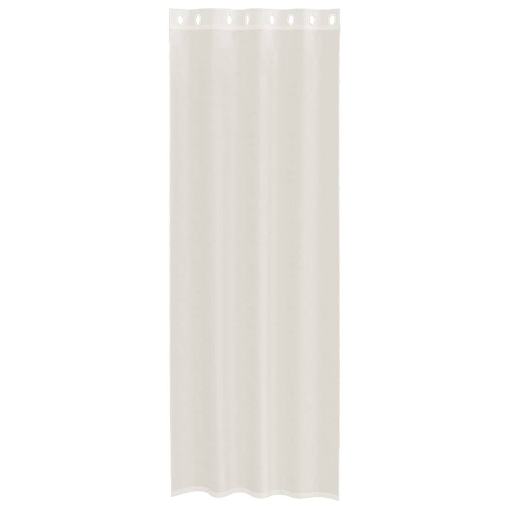 Gordijnen voile met doorvoertules 2 st 140x260 cm crèmekleurig is nu te koop bij PeponiXL, paradijselijk wonen!