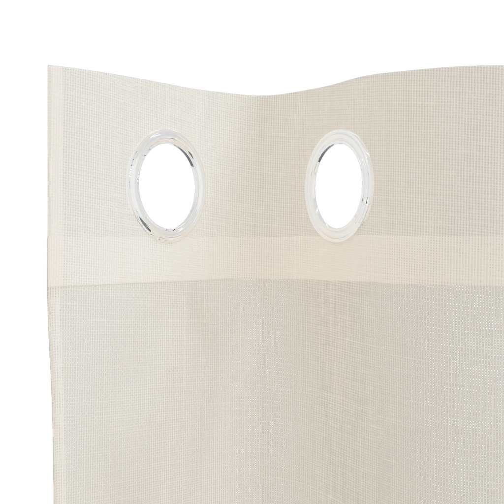 Gordijnen voile met doorvoertules 2 st 140x260 cm crèmekleurig is nu te koop bij PeponiXL, paradijselijk wonen!