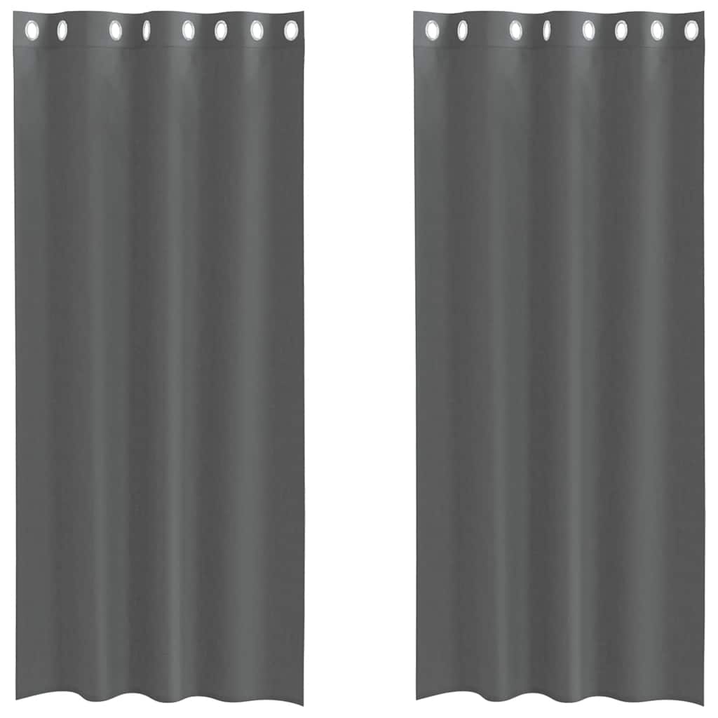 Gordijnen voile met doorvoertules 2 st 140x225 cm donkergrijs is nu te koop bij PeponiXL, paradijselijk wonen!