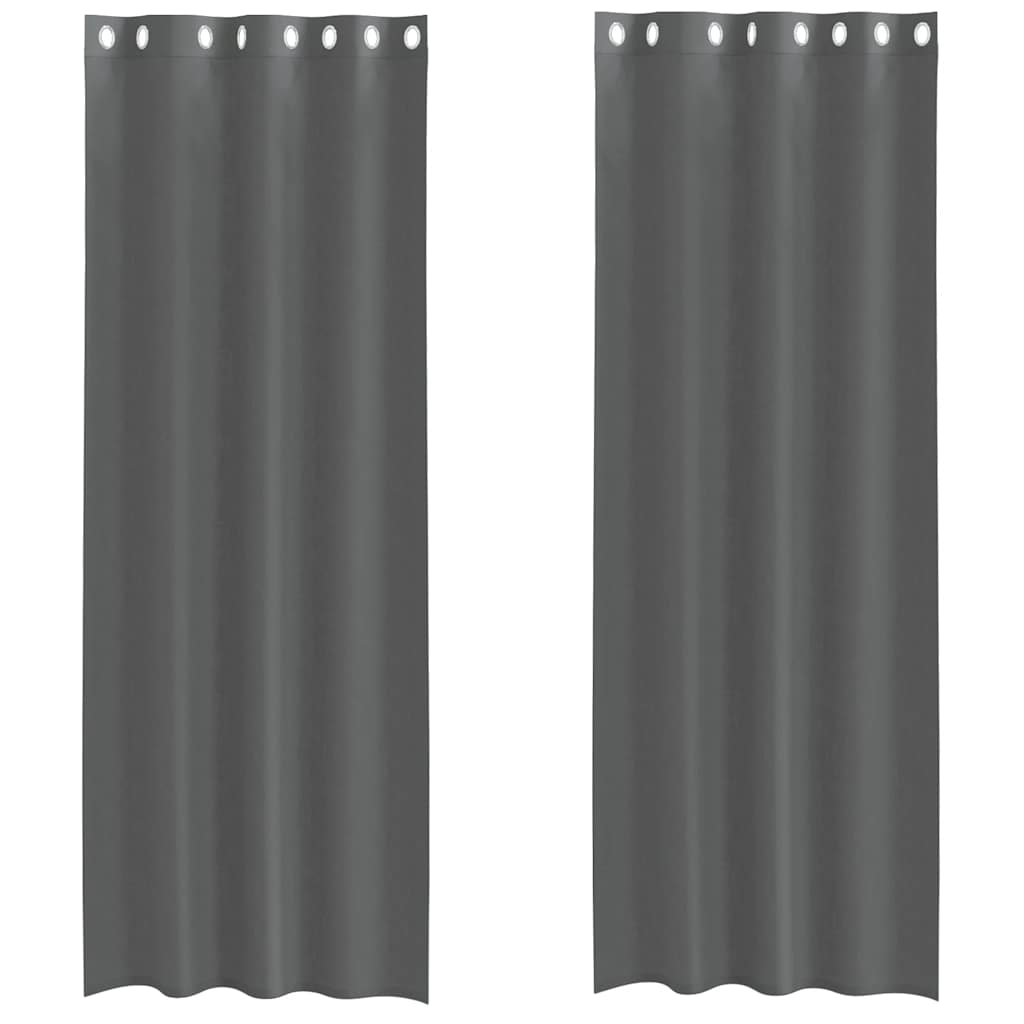 Gordijnen voile met doorvoertules 2 st 140x260 cm donkergrijs is nu te koop bij PeponiXL, paradijselijk wonen!