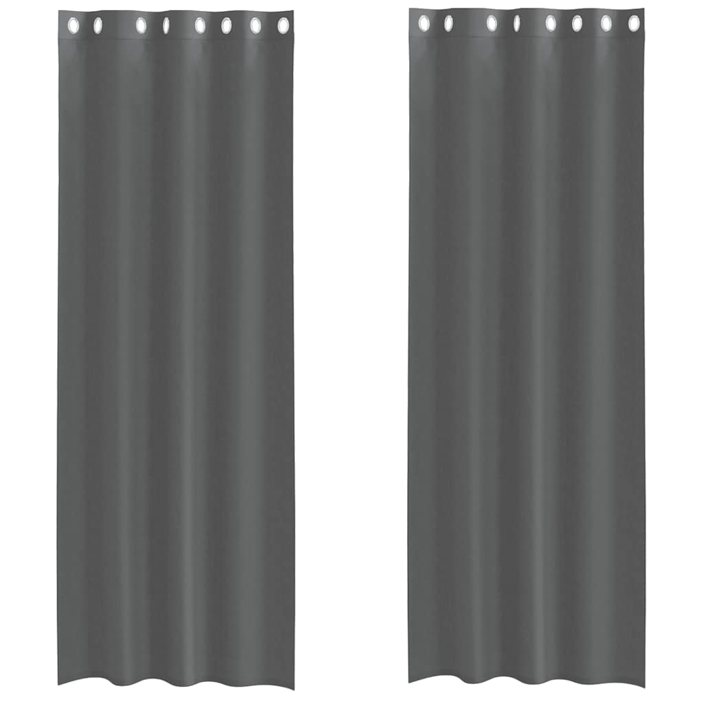 Gordijnen voile met doorvoertules 2 st 140x300 cm donkergrijs is nu te koop bij PeponiXL, paradijselijk wonen!