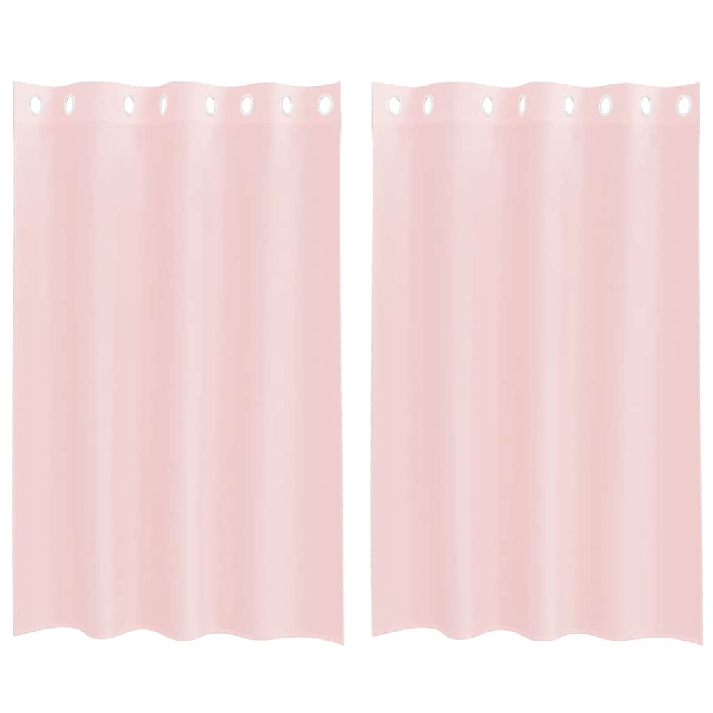 Gordijnen voile met doorvoertules 2 st 140x175 cm lichtroze is nu te koop bij PeponiXL, paradijselijk wonen!