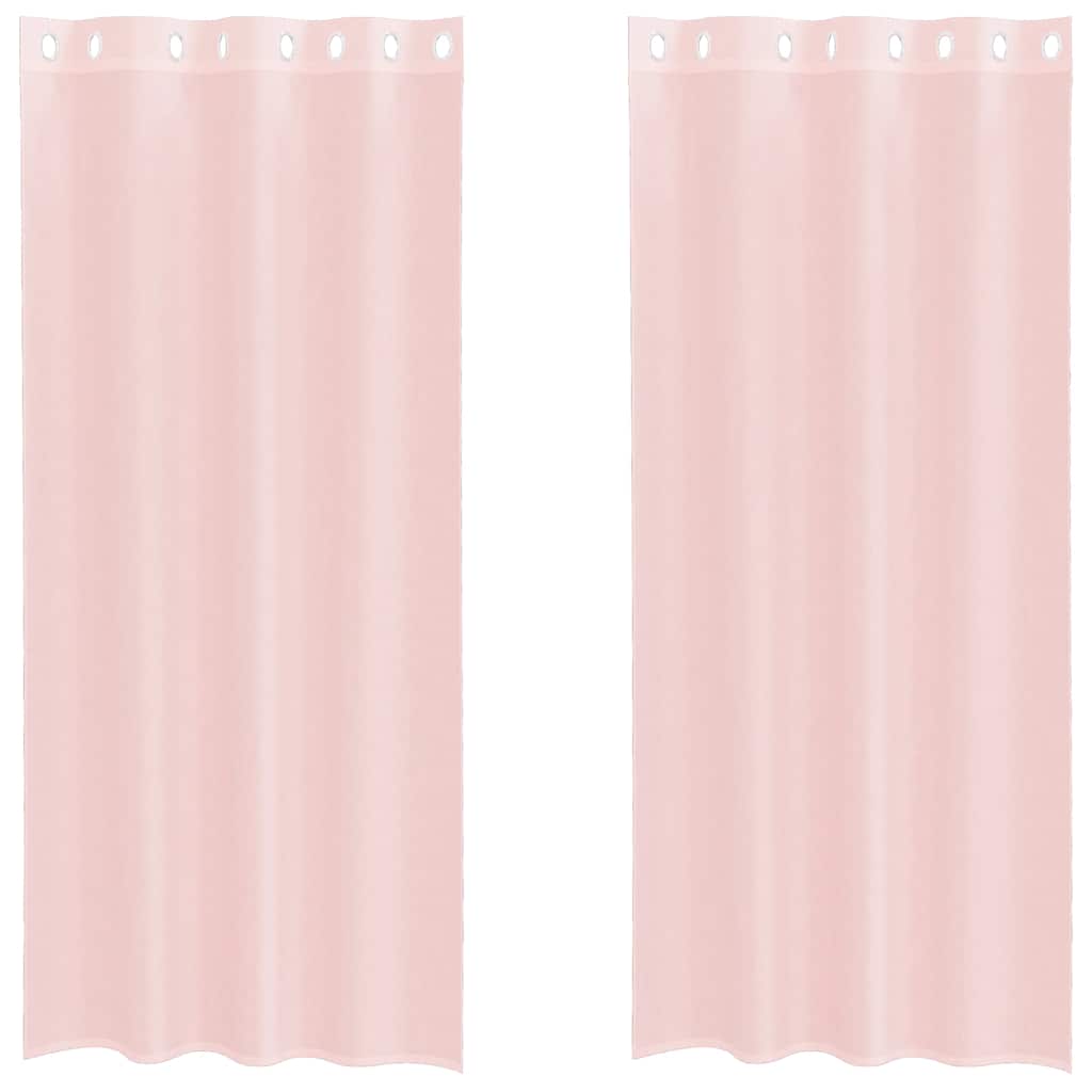 Gordijnen voile met doorvoertules 2 st 140x245 cm lichtroze is nu te koop bij PeponiXL, paradijselijk wonen!