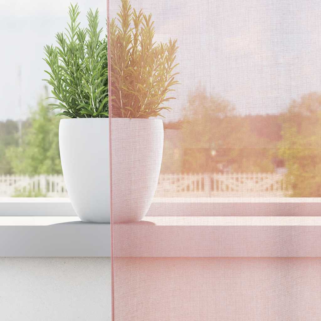 Gordijnen voile met doorvoertules 2 st 140x245 cm lichtroze is nu te koop bij PeponiXL, paradijselijk wonen!