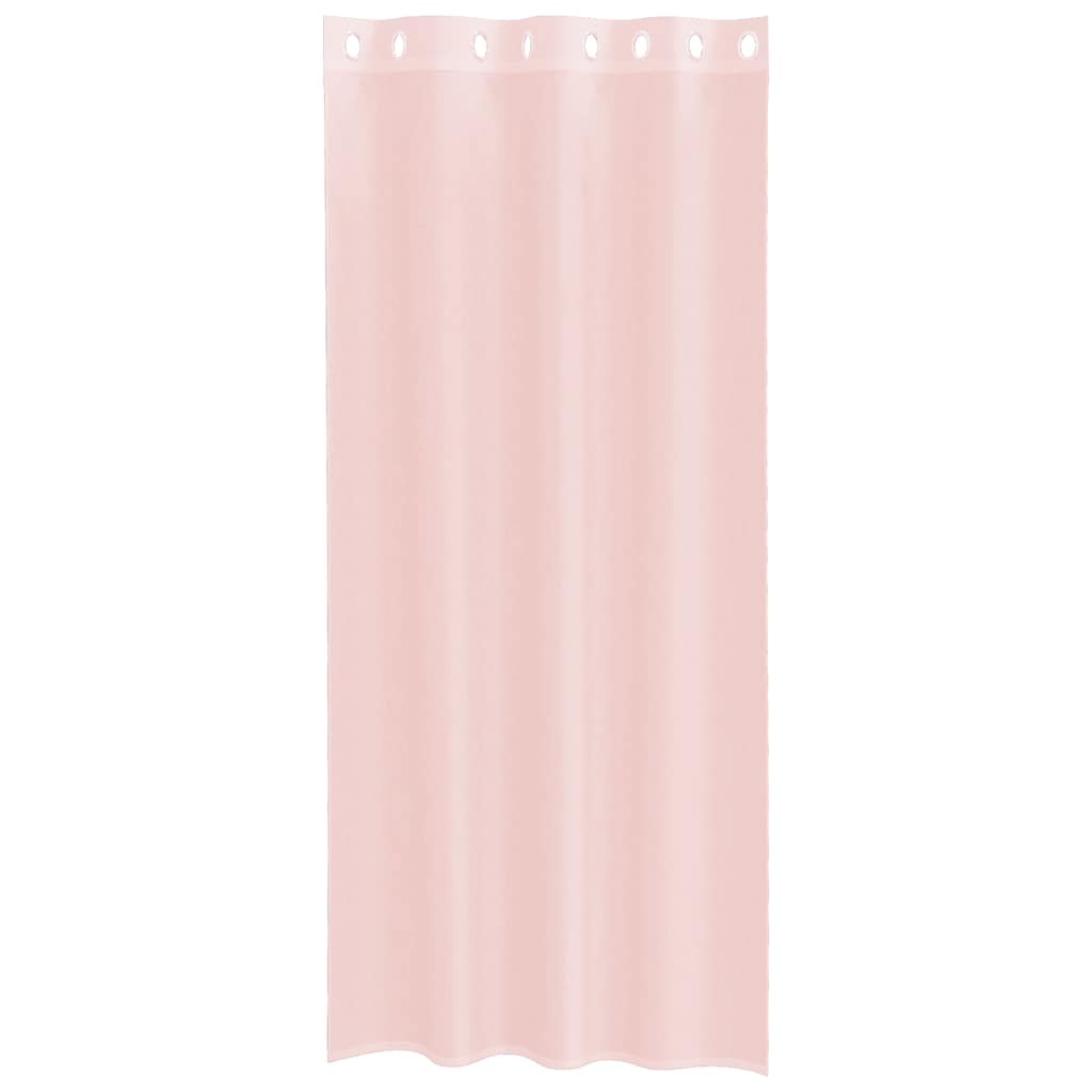 Gordijnen voile met doorvoertules 2 st 140x245 cm lichtroze is nu te koop bij PeponiXL, paradijselijk wonen!