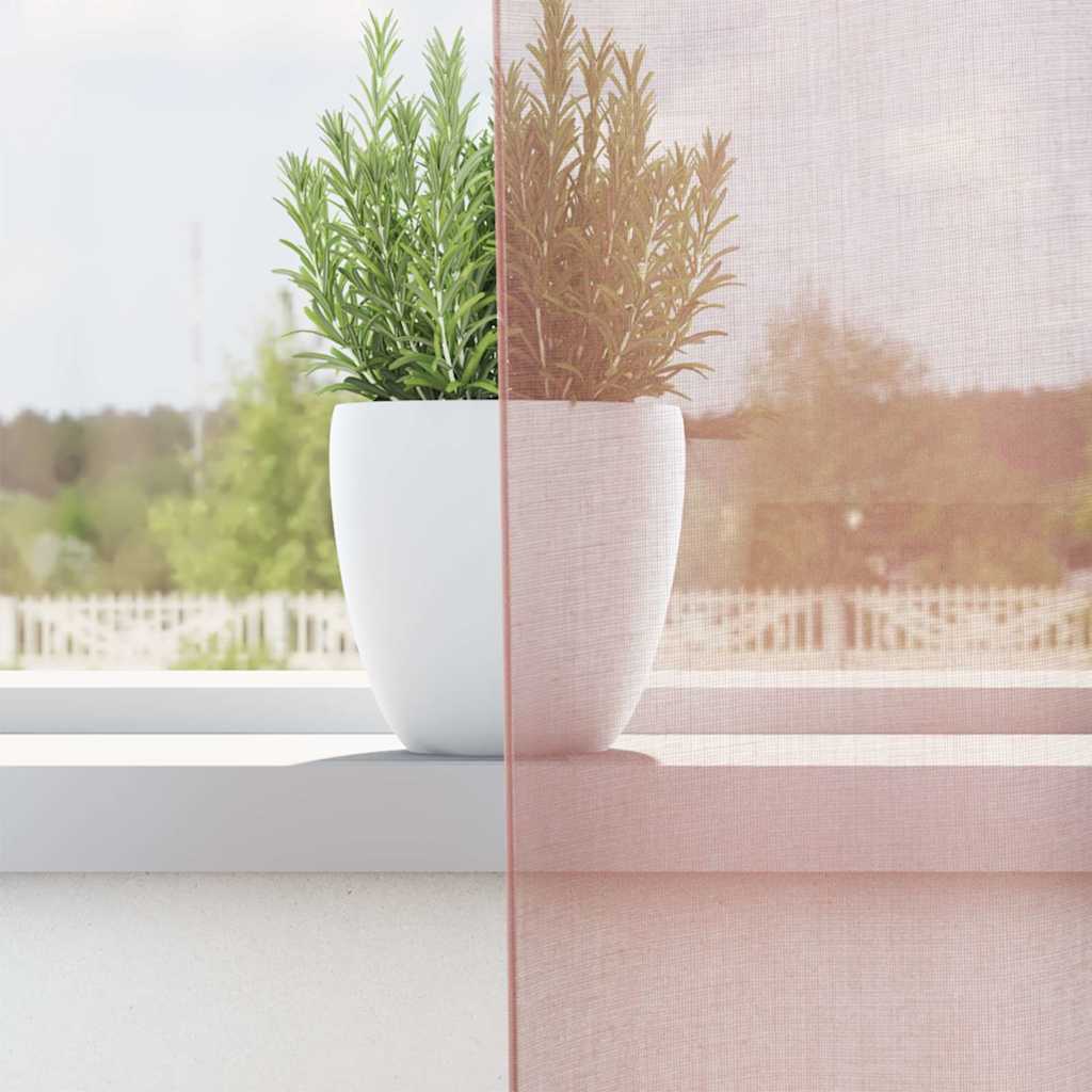 Gordijnen voile met doorvoertules 2 st 140x175 cm roze is nu te koop bij PeponiXL, paradijselijk wonen!