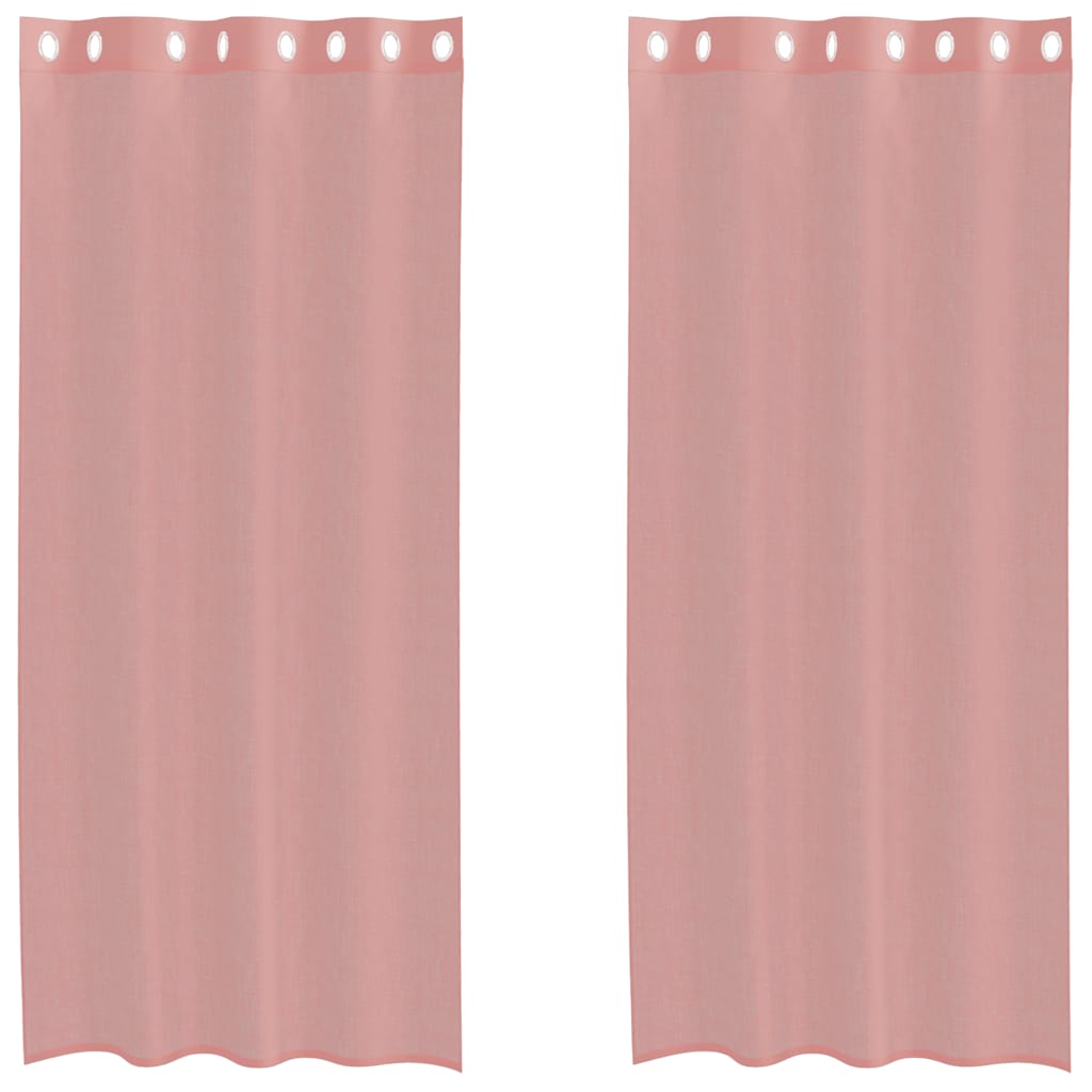 Gordijnen met doorvoertules 2 st 140x225 cm roze is nu te koop bij PeponiXL, paradijselijk wonen!