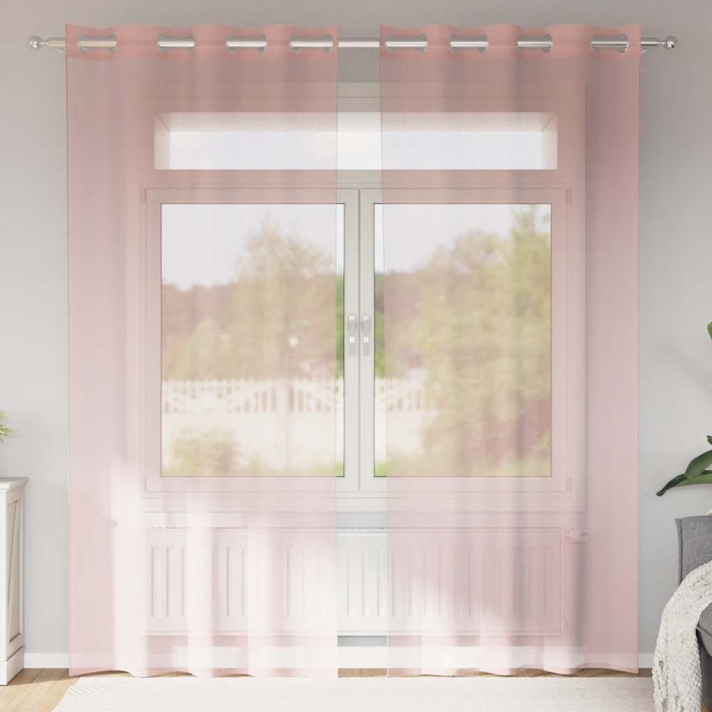 Gordijnen met doorvoertules 2 st 140x225 cm roze is nu te koop bij PeponiXL, paradijselijk wonen!