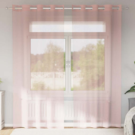 Gordijnen met doorvoertules 2 st 140x225 cm roze is nu te koop bij PeponiXL, paradijselijk wonen!
