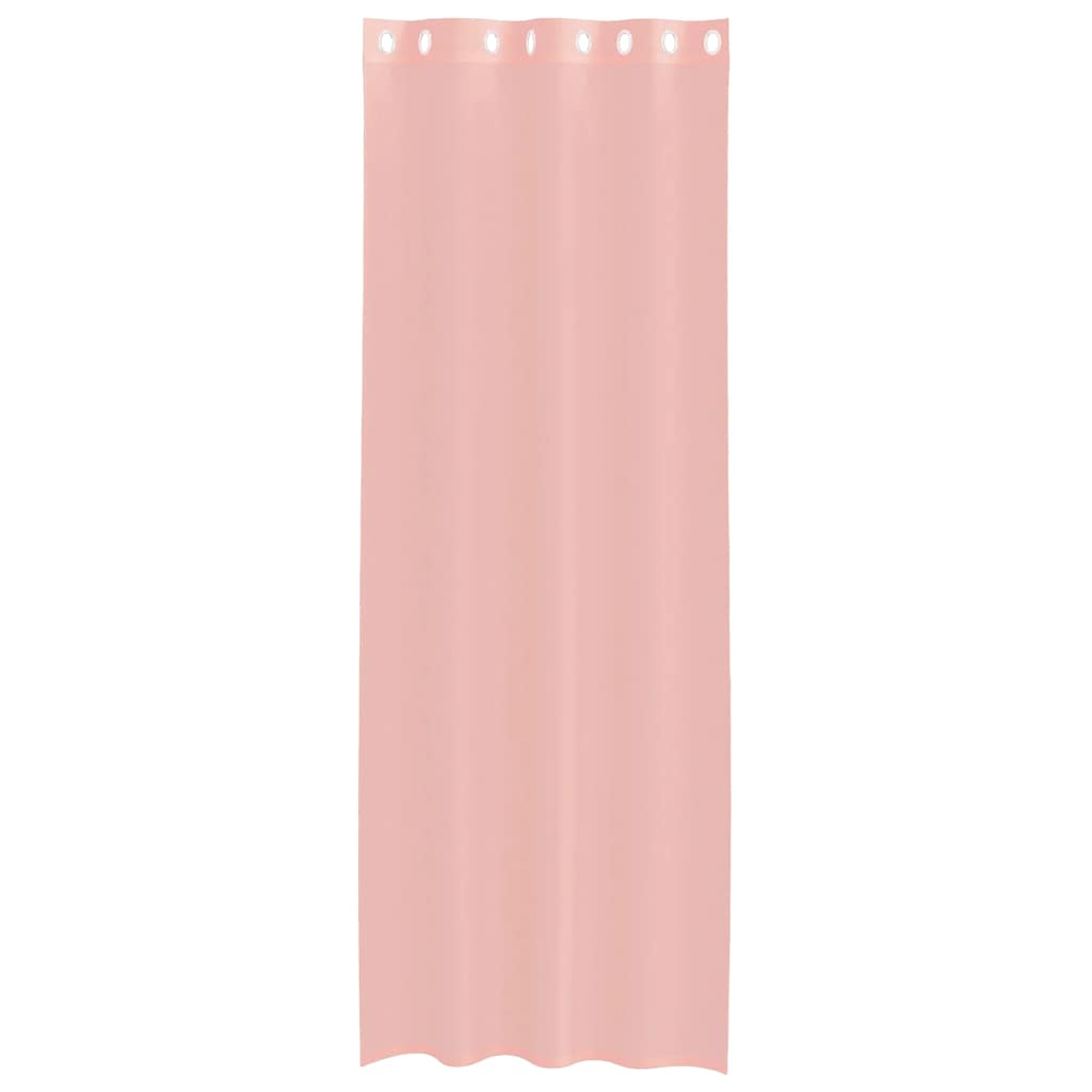 Gordijnen voile met doorvoertules 2 st 140x300 cm roze is nu te koop bij PeponiXL, paradijselijk wonen!
