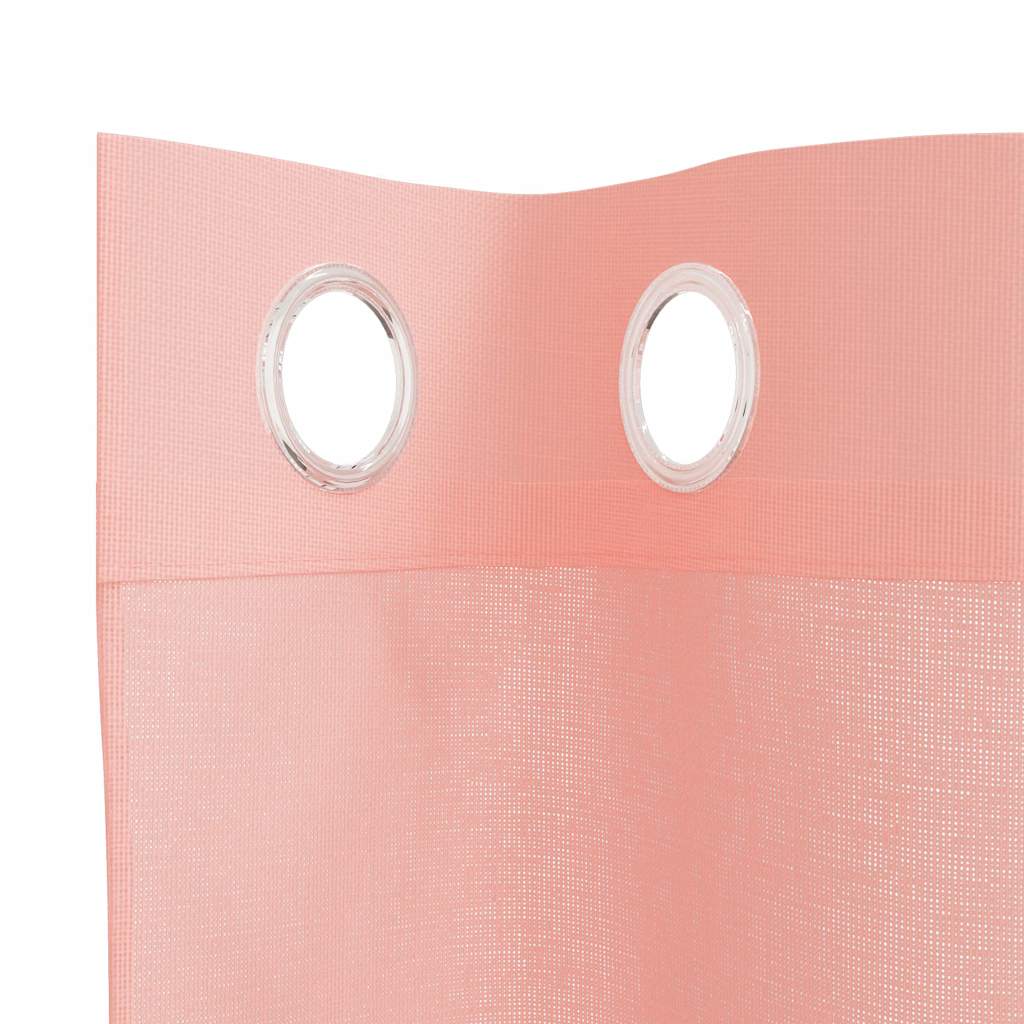 Gordijnen voile met doorvoertules 2 st 140x300 cm roze is nu te koop bij PeponiXL, paradijselijk wonen!