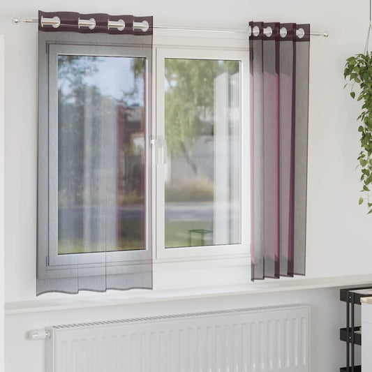 Gordijnen Voile met doorvoertules 2 st 140x175 cm paars is nu te koop bij PeponiXL, paradijselijk wonen!