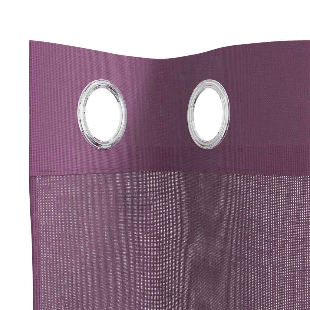 Gordijnen voile met doorvoertules 2 st 140x225 cm paars is nu te koop bij PeponiXL, paradijselijk wonen!
