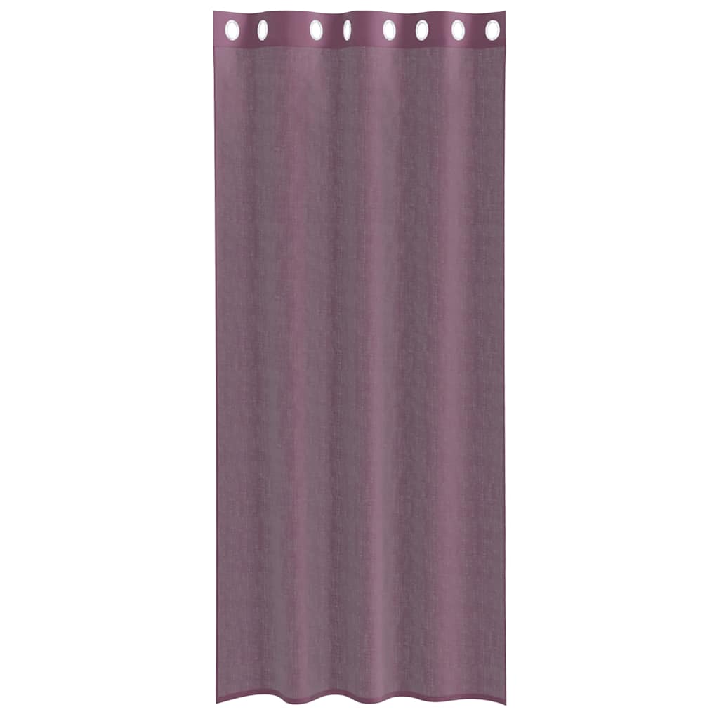 Gordijnen voile met doorvoertules 2 st 140x245 cm paars is nu te koop bij PeponiXL, paradijselijk wonen!