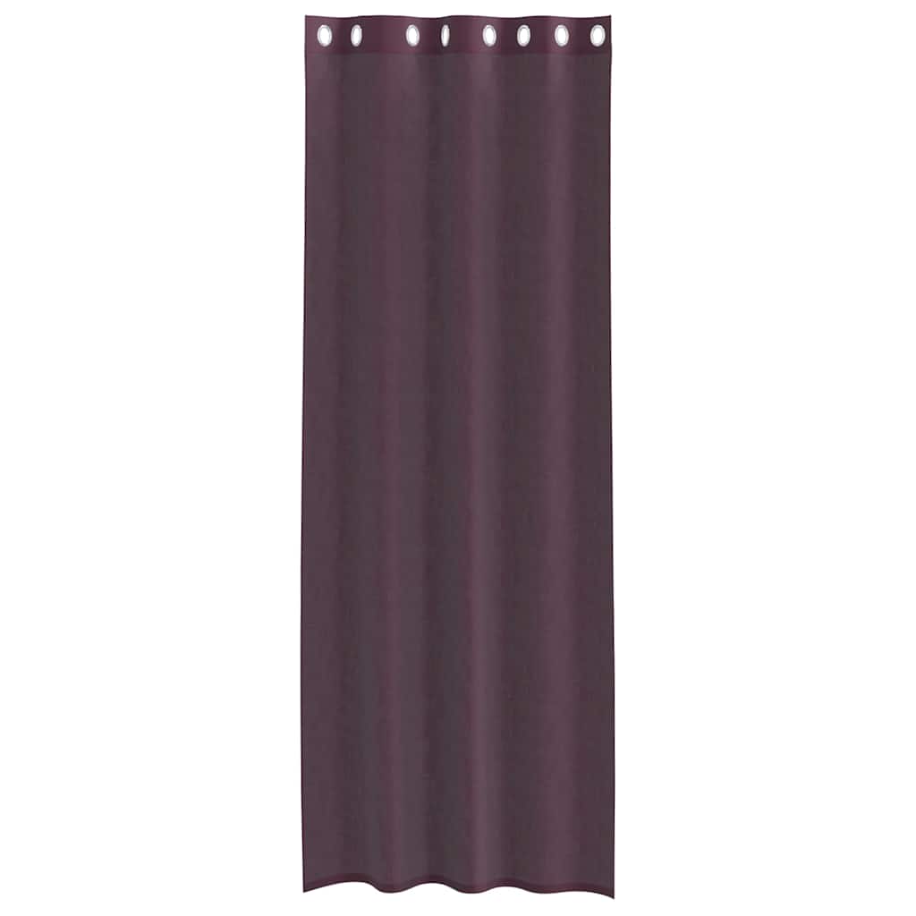 Gordijnen voile met doorvoertules 2 st 140x300 cm paars is nu te koop bij PeponiXL, paradijselijk wonen!