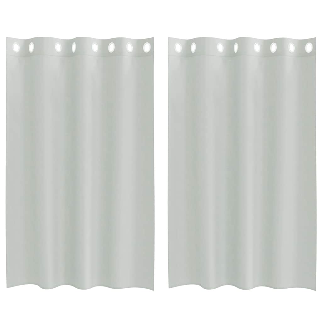 Gordijnen voile met doorvoertules 2 st 140x175 cm lichtgrijs is nu te koop bij PeponiXL, paradijselijk wonen!