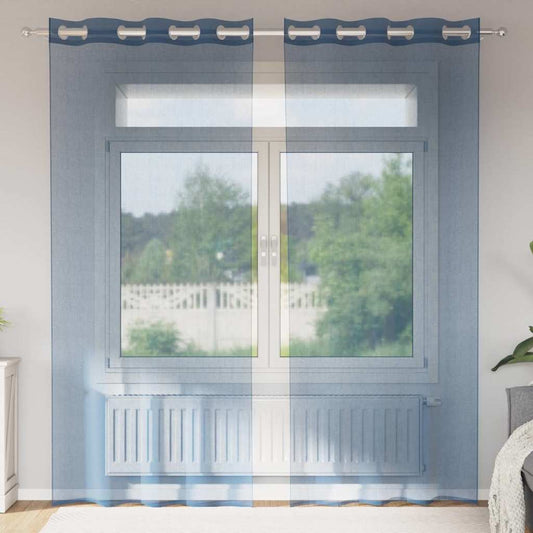 Gordijnen voile met doorvoertules 2 st koningsblauw is nu te koop bij PeponiXL, paradijselijk wonen!