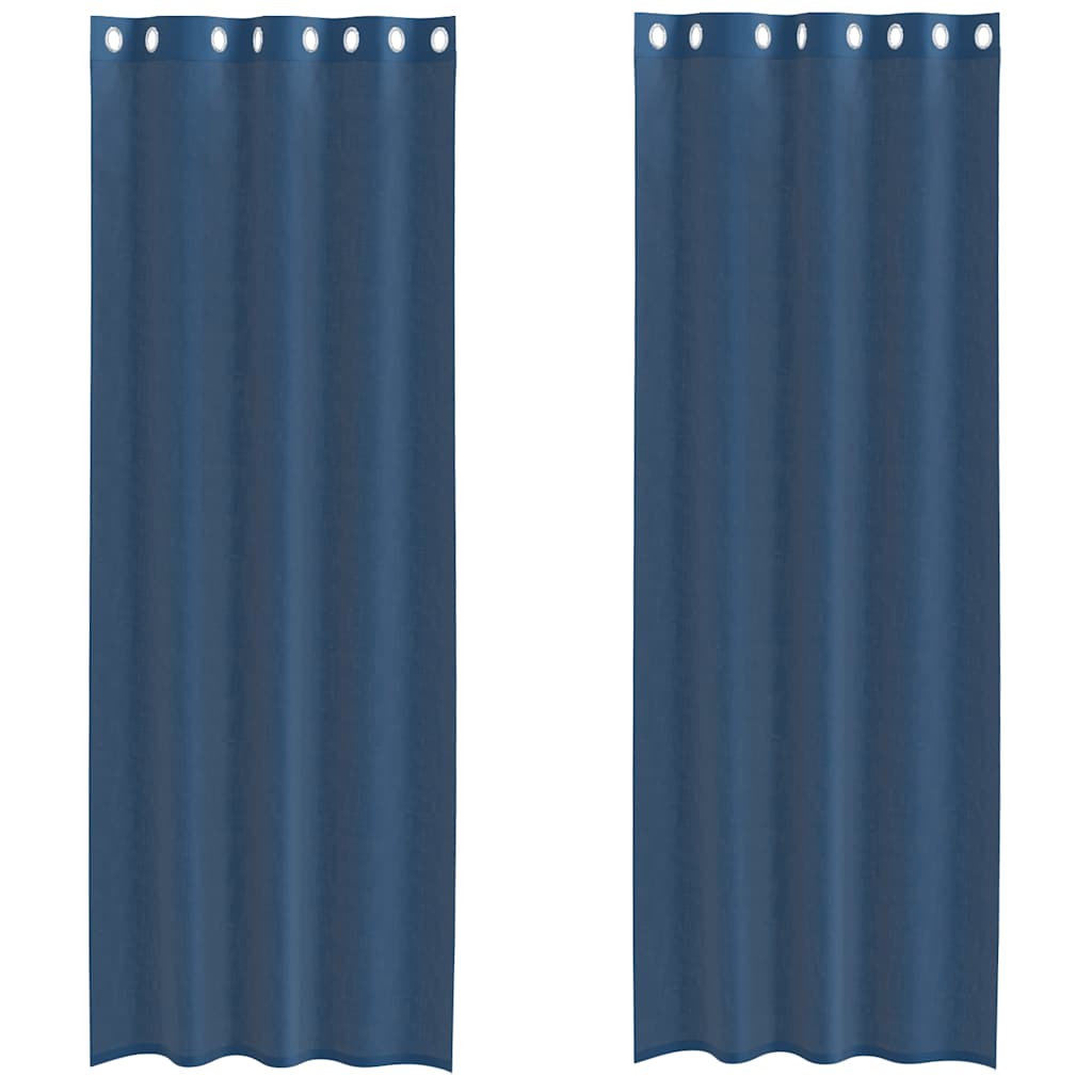 Gordijnen voile met doorvoertules 2 st koningsblauw is nu te koop bij PeponiXL, paradijselijk wonen!