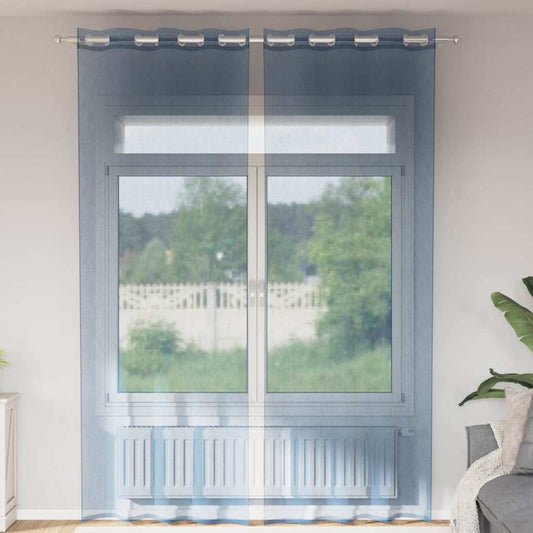 Gordijnen voile met doorvoertules 2 st koningsblauw is nu te koop bij PeponiXL, paradijselijk wonen!