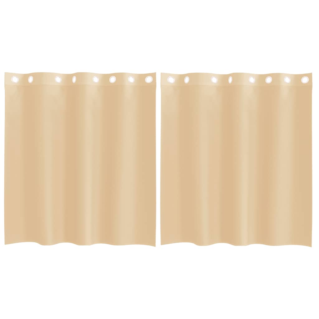 Gordijnen Voile met doorvoertules 2 st zand is nu te koop bij PeponiXL, paradijselijk wonen!