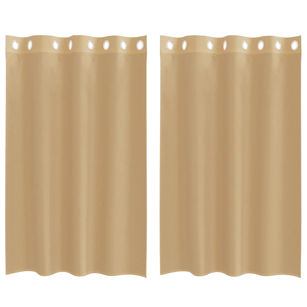 Gordijnen Voile met doorvoertules 2 st zand is nu te koop bij PeponiXL, paradijselijk wonen!