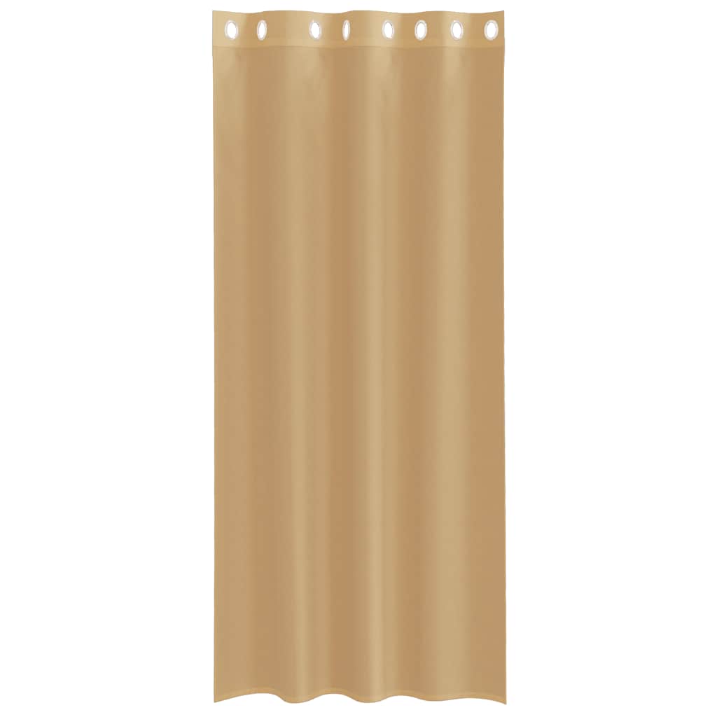 Gordijnen Voile met doorvoertules 2 st zand is nu te koop bij PeponiXL, paradijselijk wonen!