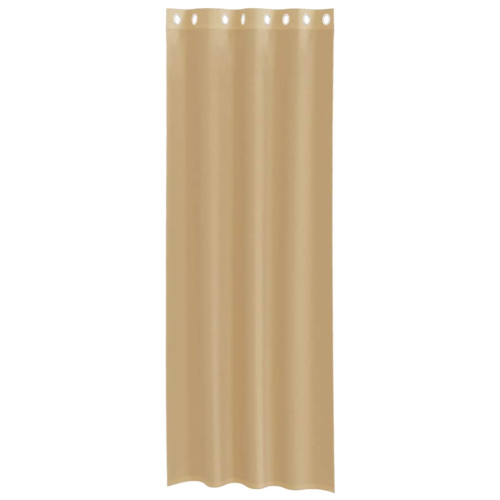 Gordijnen Voile met doorvoertules 2 st zand is nu te koop bij PeponiXL, paradijselijk wonen!