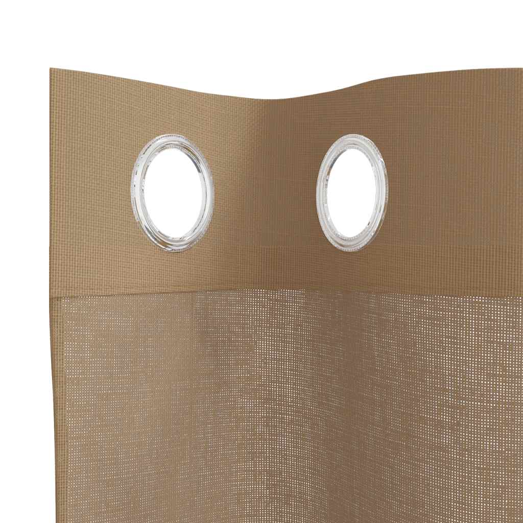 Gordijnen voile met doorvoertules 2 st lichtbruin is nu te koop bij PeponiXL, paradijselijk wonen!