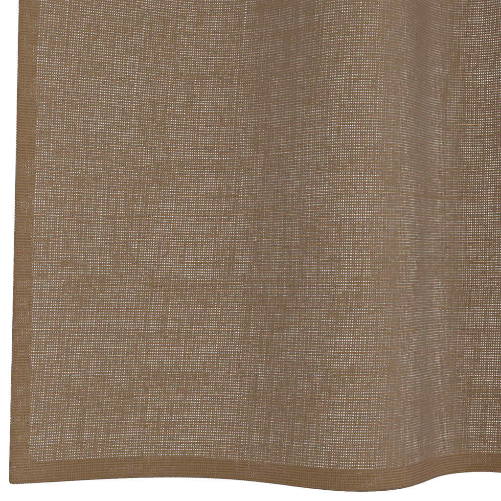 Gordijnen voile met doorvoertules 2 st lichtbruin is nu te koop bij PeponiXL, paradijselijk wonen!