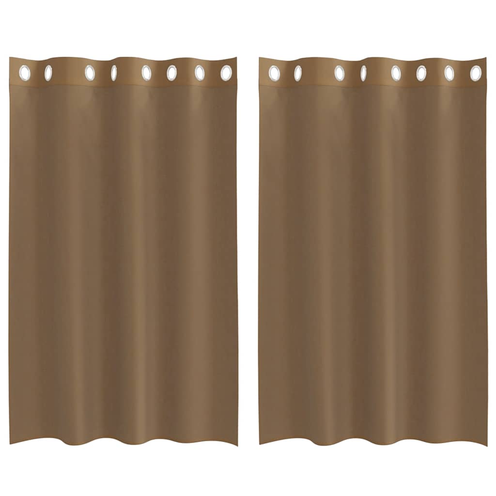Gordijnen voile met doorvoertules 2 st lichtbruin is nu te koop bij PeponiXL, paradijselijk wonen!