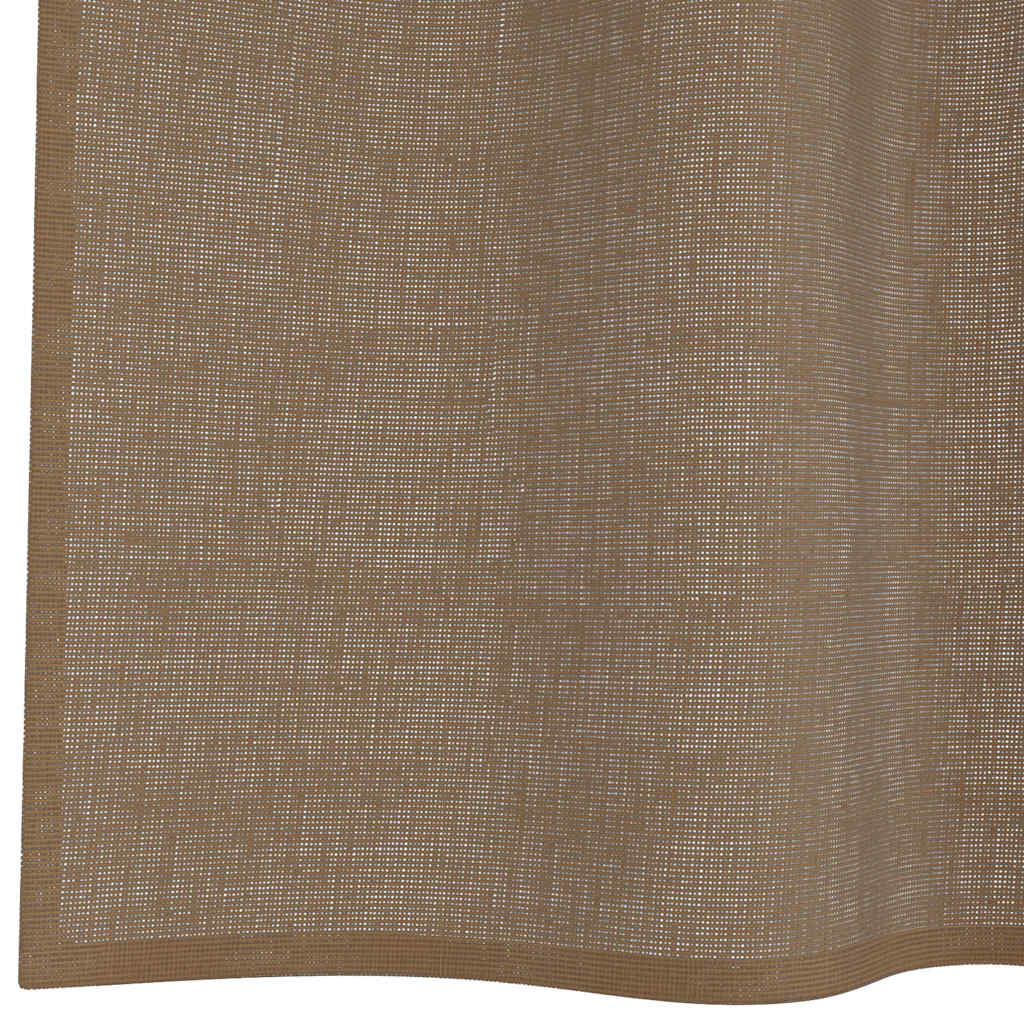 Gordijnen voile met doorvoertules 2 st lichtbruin is nu te koop bij PeponiXL, paradijselijk wonen!