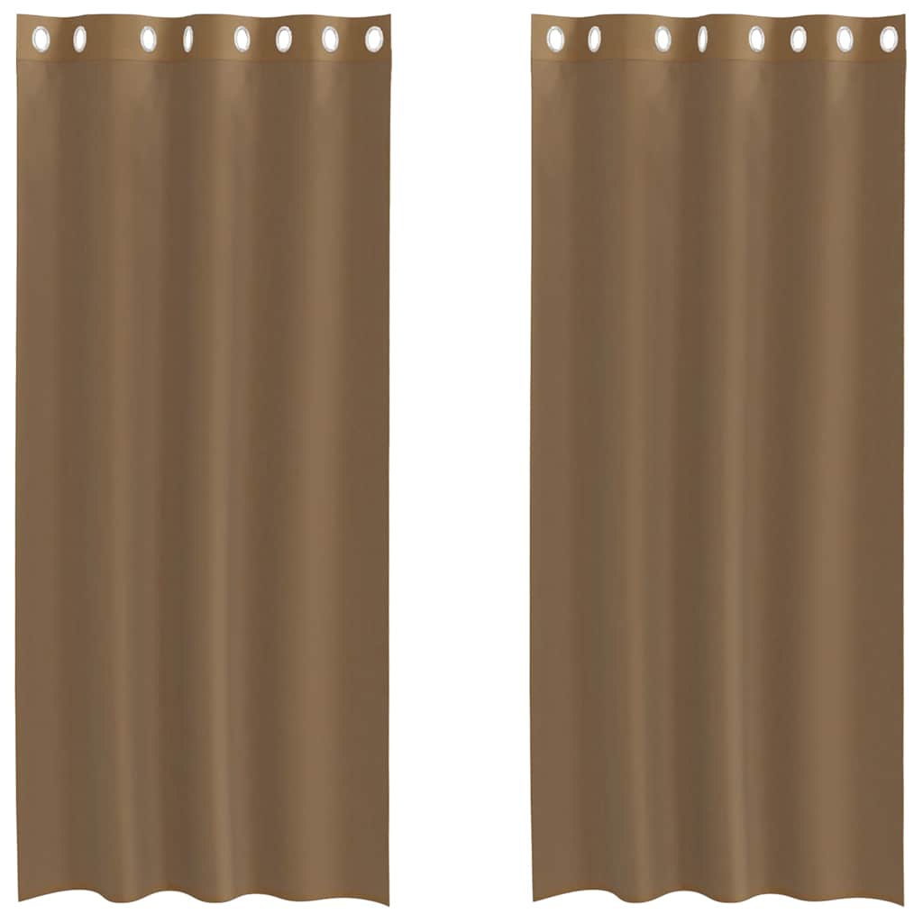 Gordijnen voile met doorvoertules 2 st lichtbruin is nu te koop bij PeponiXL, paradijselijk wonen!