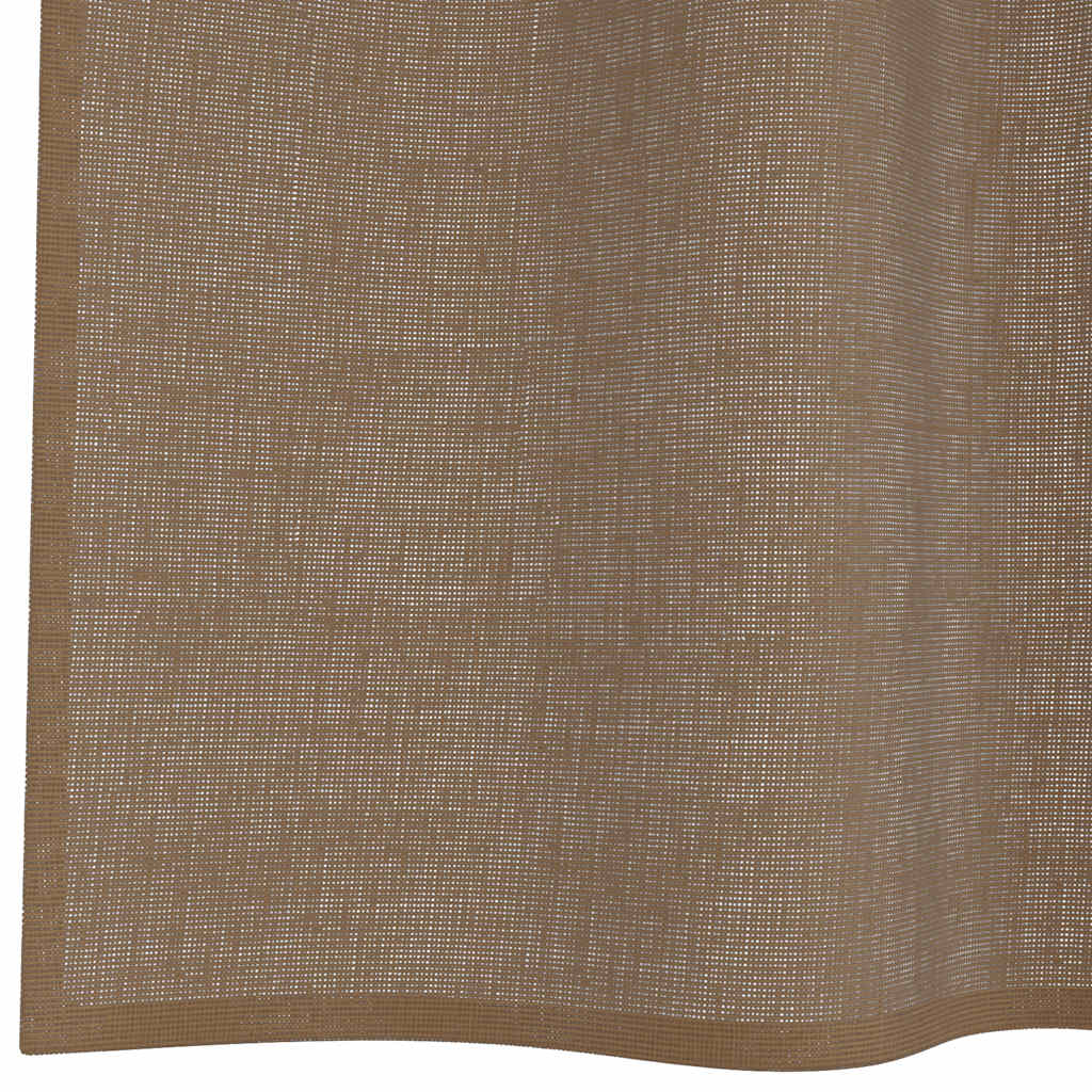 Gordijnen voile met doorvoertules 2 st lichtbruin is nu te koop bij PeponiXL, paradijselijk wonen!