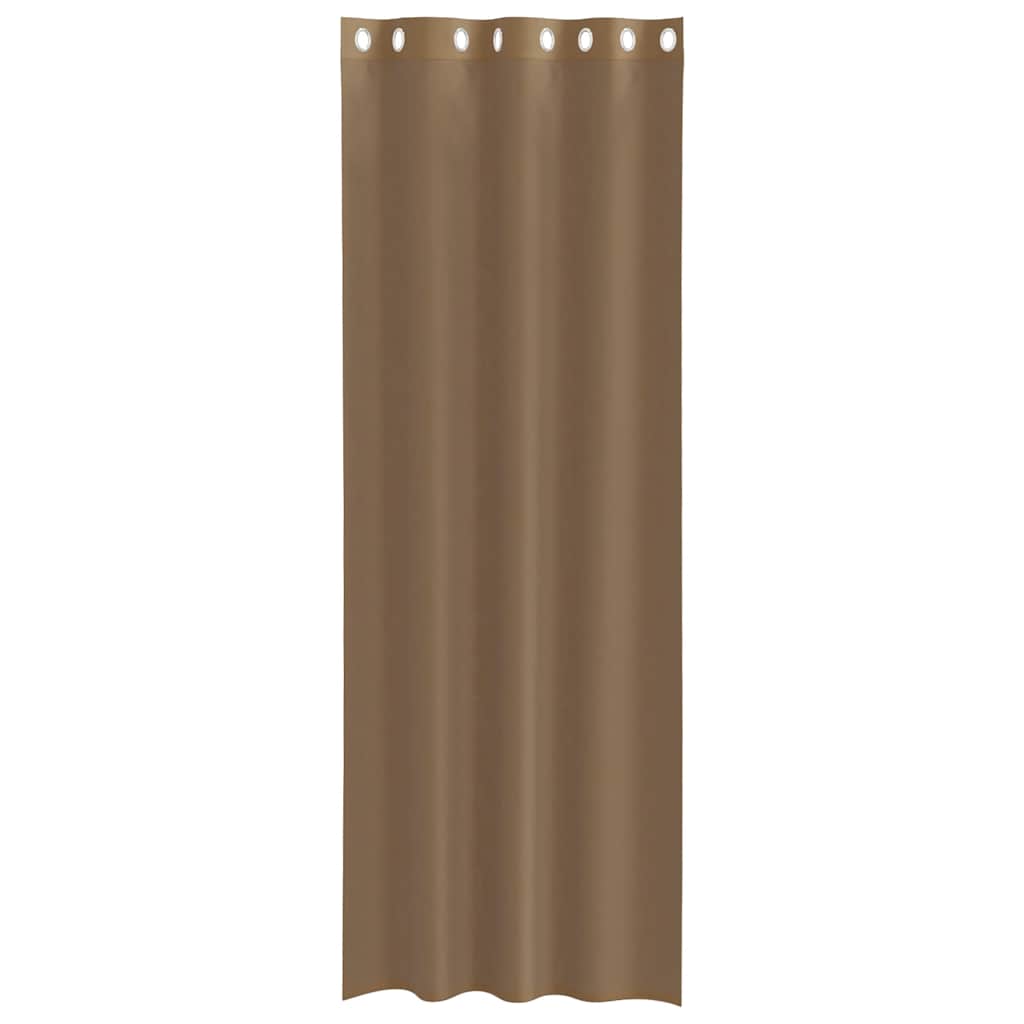 Gordijnen voile met doorvoertules 2 st lichtbruin is nu te koop bij PeponiXL, paradijselijk wonen!