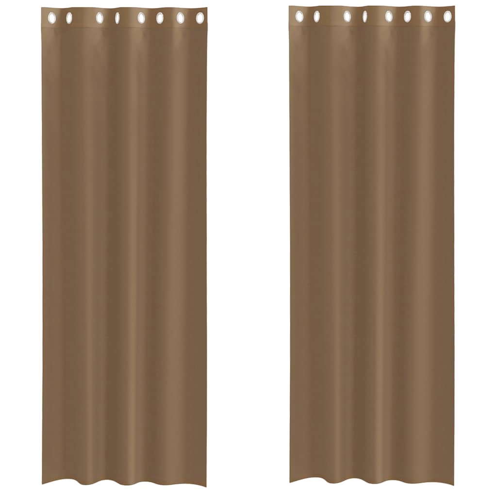 Gordijnen voile met doorvoertules 2 st lichtbruin is nu te koop bij PeponiXL, paradijselijk wonen!