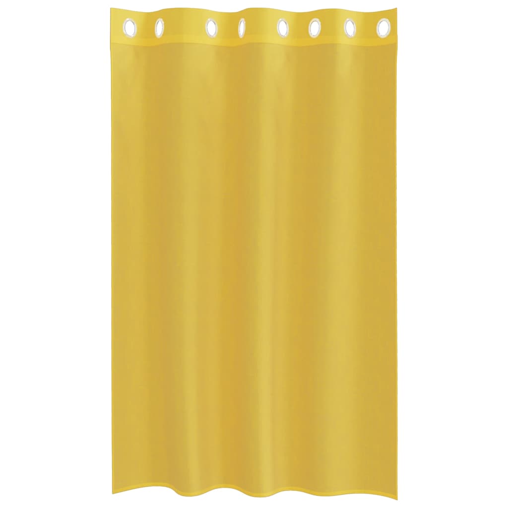 Gordijnen voile met doorvoertules 2 st geel is nu te koop bij PeponiXL, paradijselijk wonen!