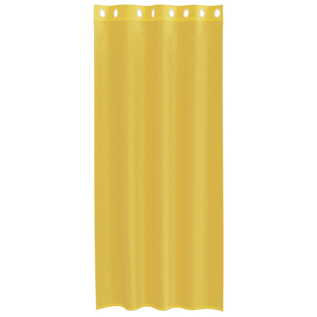 Gordijnen voile met doorvoertules 2 st geel is nu te koop bij PeponiXL, paradijselijk wonen!