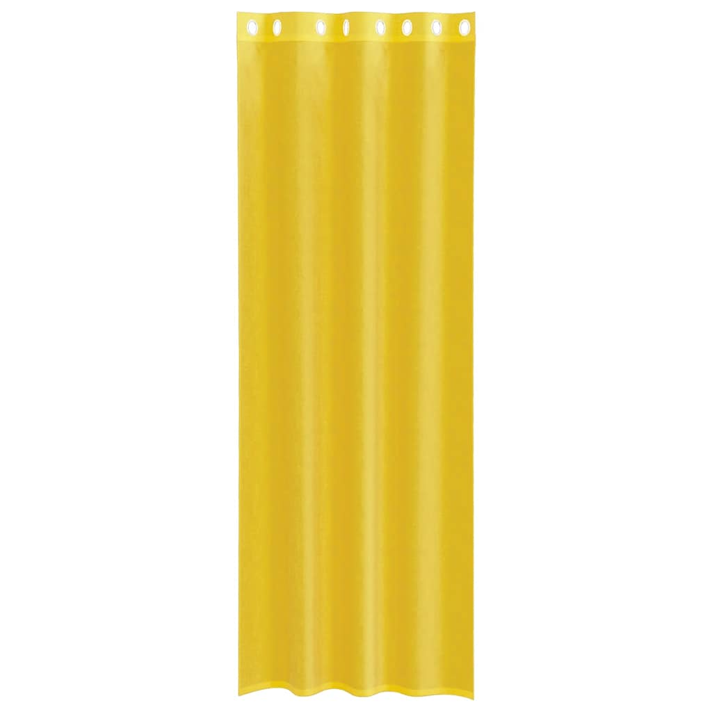 Gordijnen voile met doorvoertules 2 st geel is nu te koop bij PeponiXL, paradijselijk wonen!