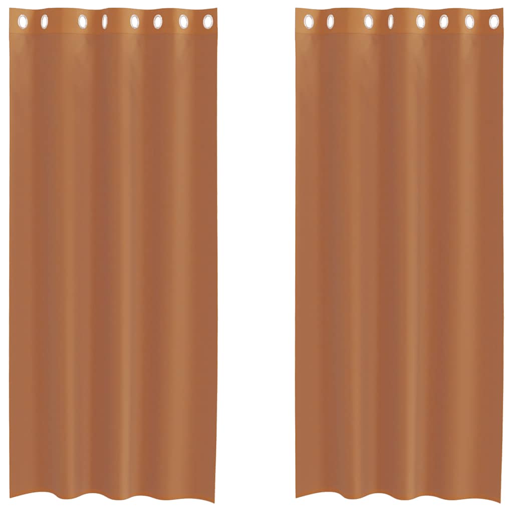 Gordijnen voile met doorvoertules 2 st terracotta is nu te koop bij PeponiXL, paradijselijk wonen!