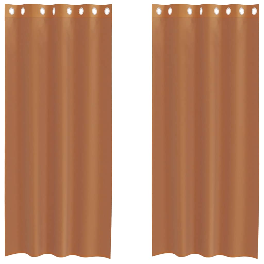 Gordijnen voile met doorvoertules 2 st terracotta is nu te koop bij PeponiXL, paradijselijk wonen!